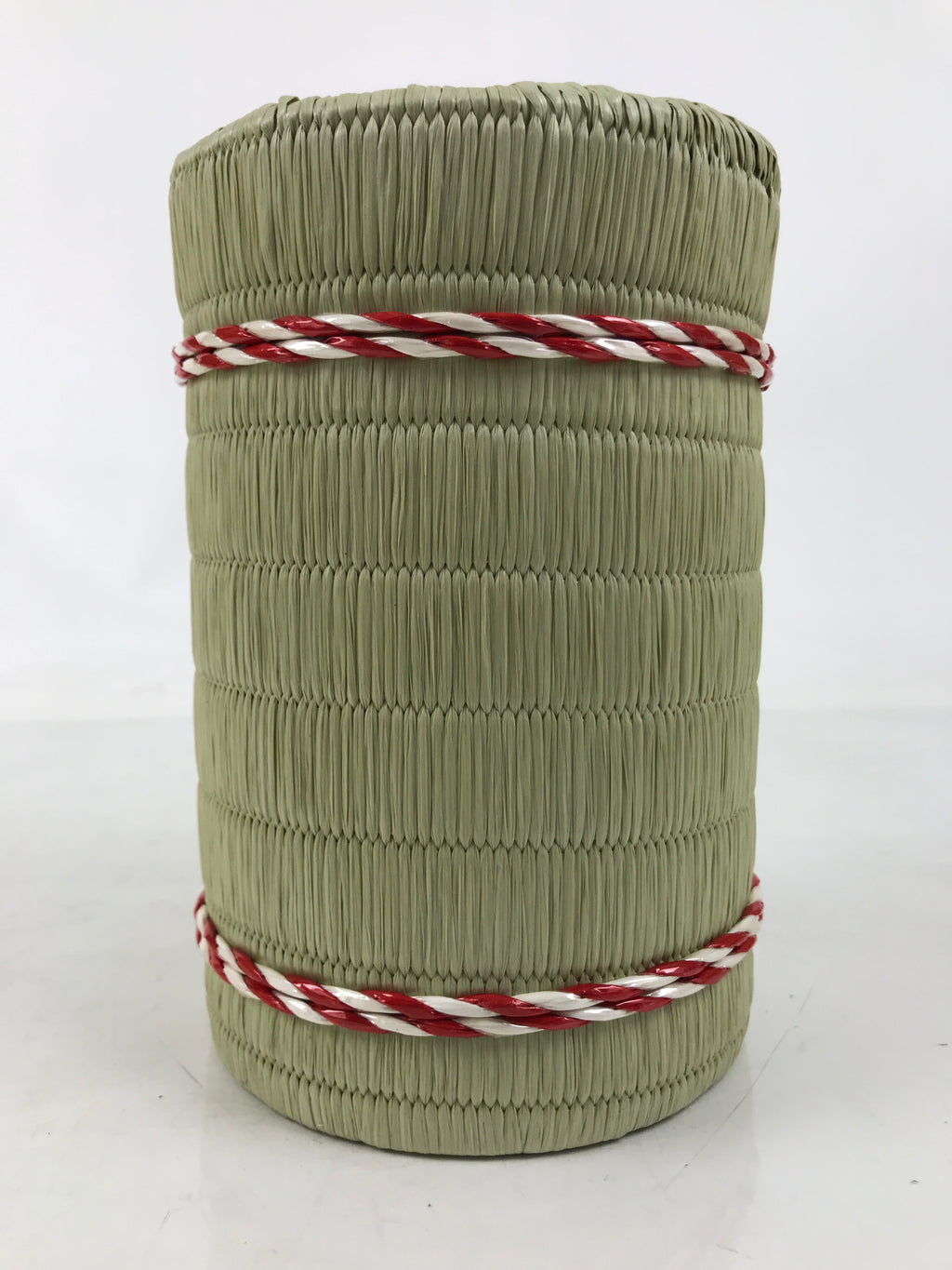 Japanese Sake Bottle Cover Traditional Komodaru Barrel Vtg Straw Beige Red JK865