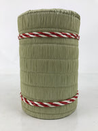 Japanese Sake Bottle Cover Traditional Komodaru Barrel Vtg Straw Beige Red JK865