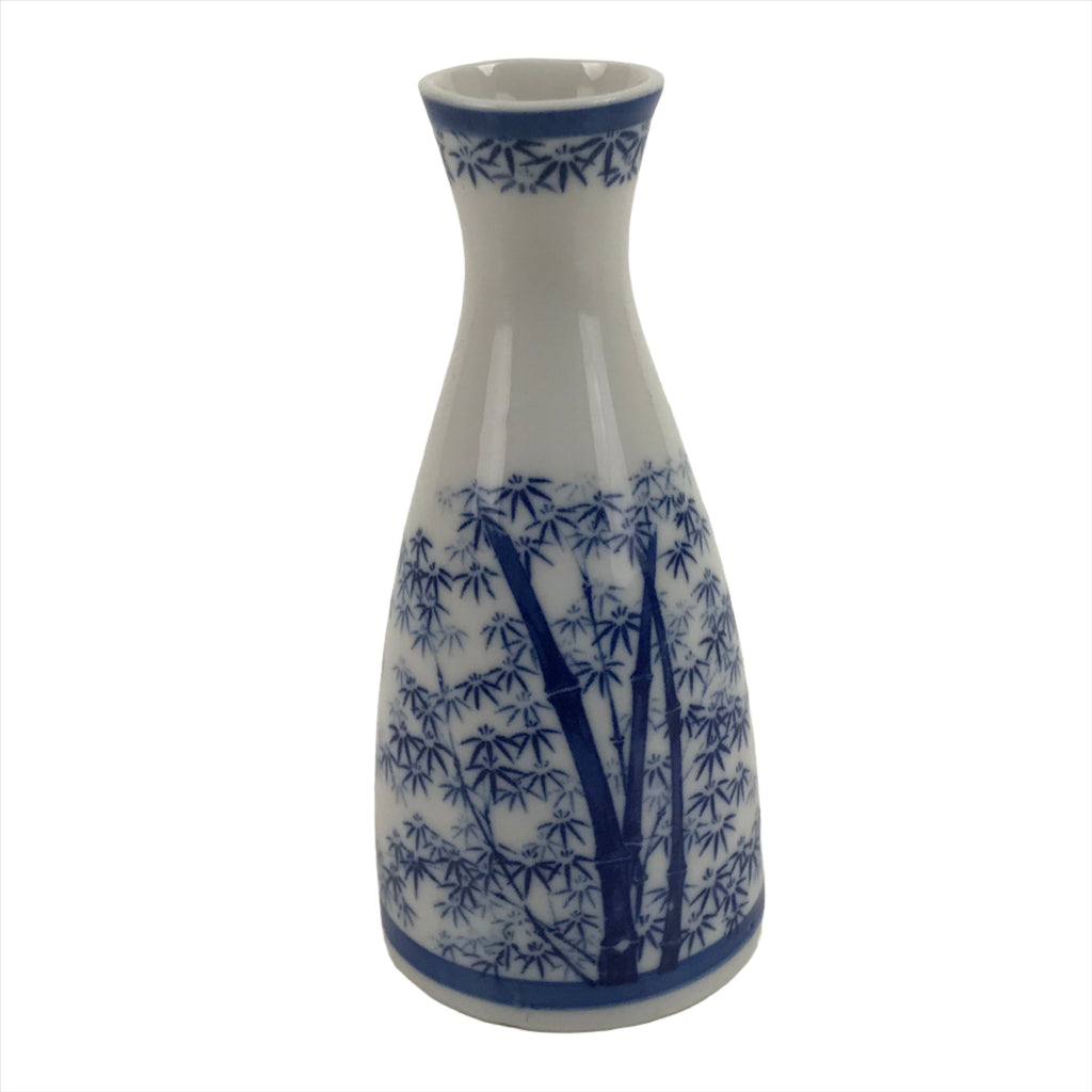 Japanese Sake Bottle Porcelain Sometsuke Tokkuri Ichi-Go Bamboo Blue TS687