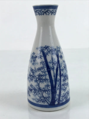 Japanese Sake Bottle Porcelain Sometsuke Tokkuri Ichi-Go Bamboo Blue TS688