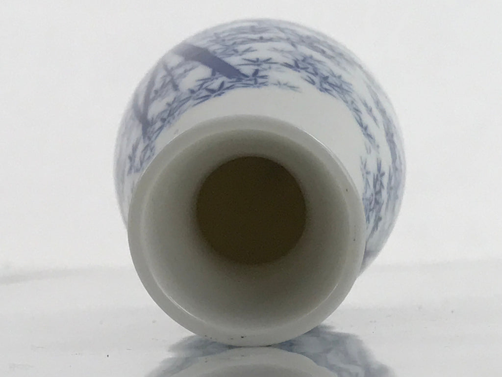Japanese Sake Bottle Porcelain Sometsuke Tokkuri Ichi-Go Bamboo Blue TS688