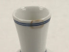 Japanese Sake Bottle Porcelain Tokkuri Vtg Atomic Plum Blossoms White Blue TS683