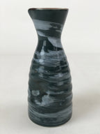 Japanese Sake Bottle Porcelain Tokkuri Vtg Ichi-Go Blue Brushstroke Design TS618
