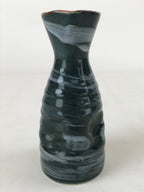 Japanese Sake Bottle Porcelain Tokkuri Vtg Ichi-Go Blue Brushstroke Design TS618