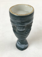 Japanese Sake Bottle Porcelain Tokkuri Vtg Ichi-Go Blue Brushstroke Design TS618