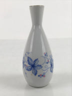Japanese Sake Bottle Porcelain Tokkuri Vtg Ichi-Go Grapes Leaves Blue Pink TS686