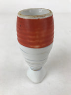 Japanese Sake Bottle Porcelain Tokkuri Vtg Ichi-Go Line Design White Red TS619