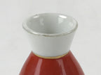 Japanese Sake Bottle Porcelain Tokkuri Vtg Solid Red Ume Plum Blossom TS609