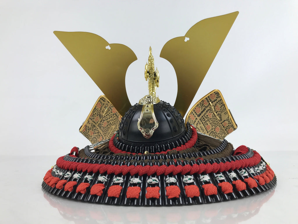 Japanese Samurai Helmet Kabuto Vtg Boys' Festival Armor Decor Gold Red ID596