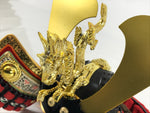 Japanese Samurai Helmet Kabuto Vtg Boys' Festival Armor Decor Gold Red ID596