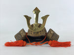 Japanese Samurai Helmet Kabuto Vtg Boy's Festival Armor Decoration Gold Brown ID