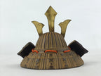Japanese Samurai Helmet Kabuto Vtg Boy's Festival Armor Decoration Gold Brown ID