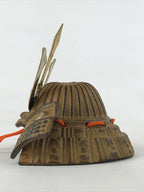 Japanese Samurai Helmet Kabuto Vtg Boy's Festival Armor Decoration Gold Brown ID