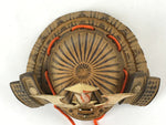 Japanese Samurai Helmet Kabuto Vtg Boy's Festival Armor Decoration Gold Brown ID