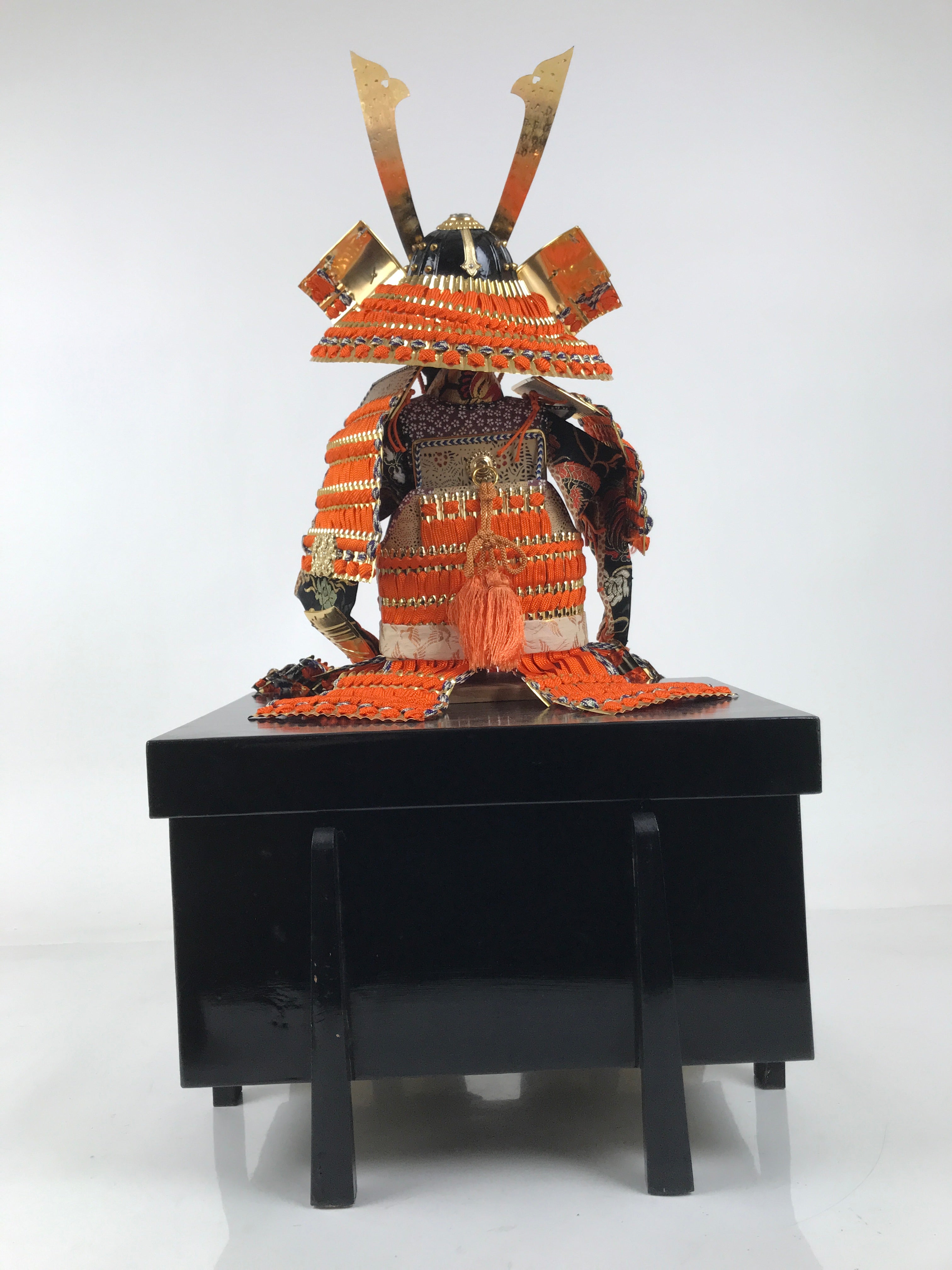 Japanese Samurai Miniature Armor Yoroi Set Vtg Boys' Festival Lacquer Box ID627