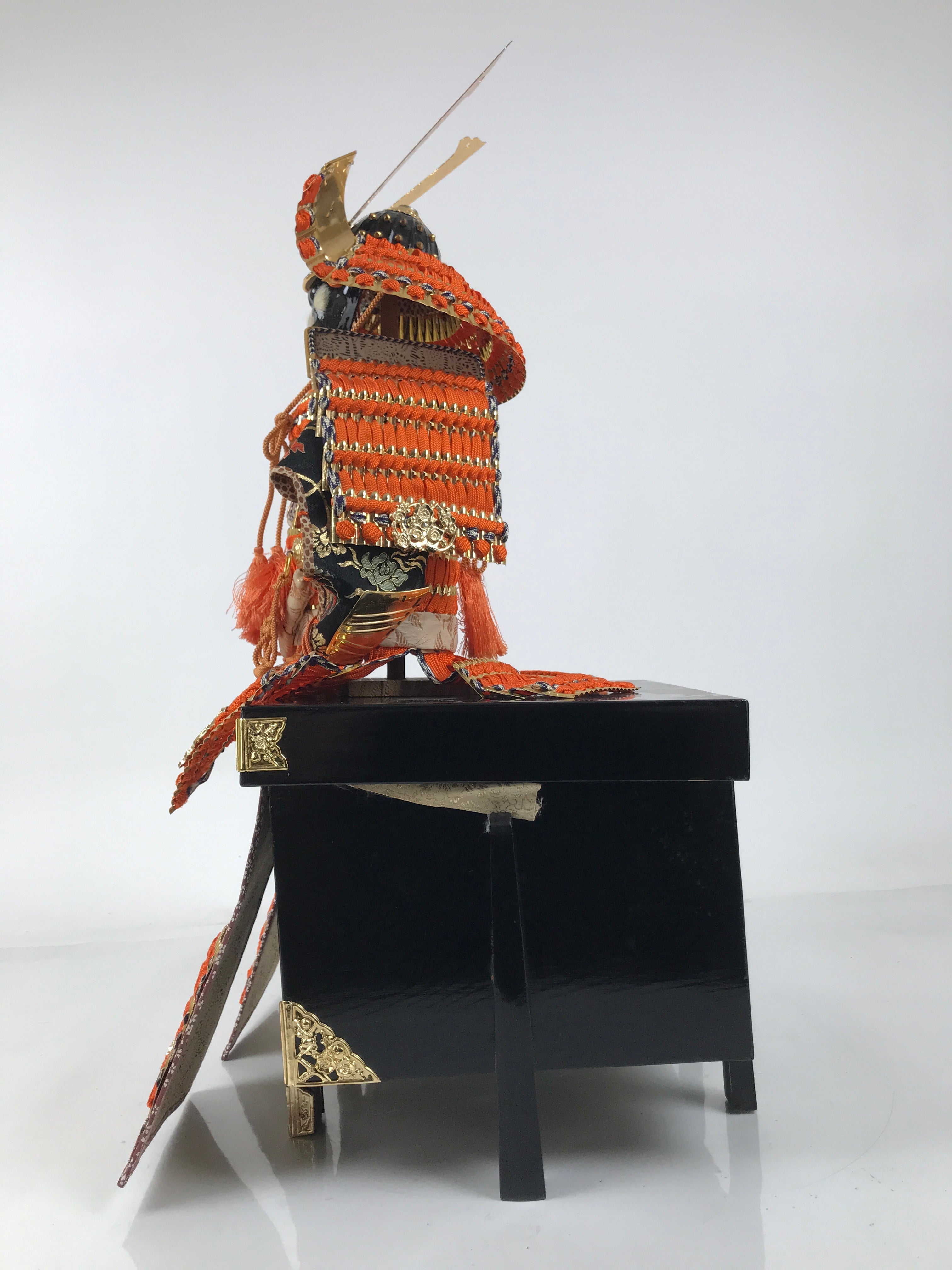 Japanese Samurai Miniature Armor Yoroi Set Vtg Boys' Festival Lacquer Box ID627
