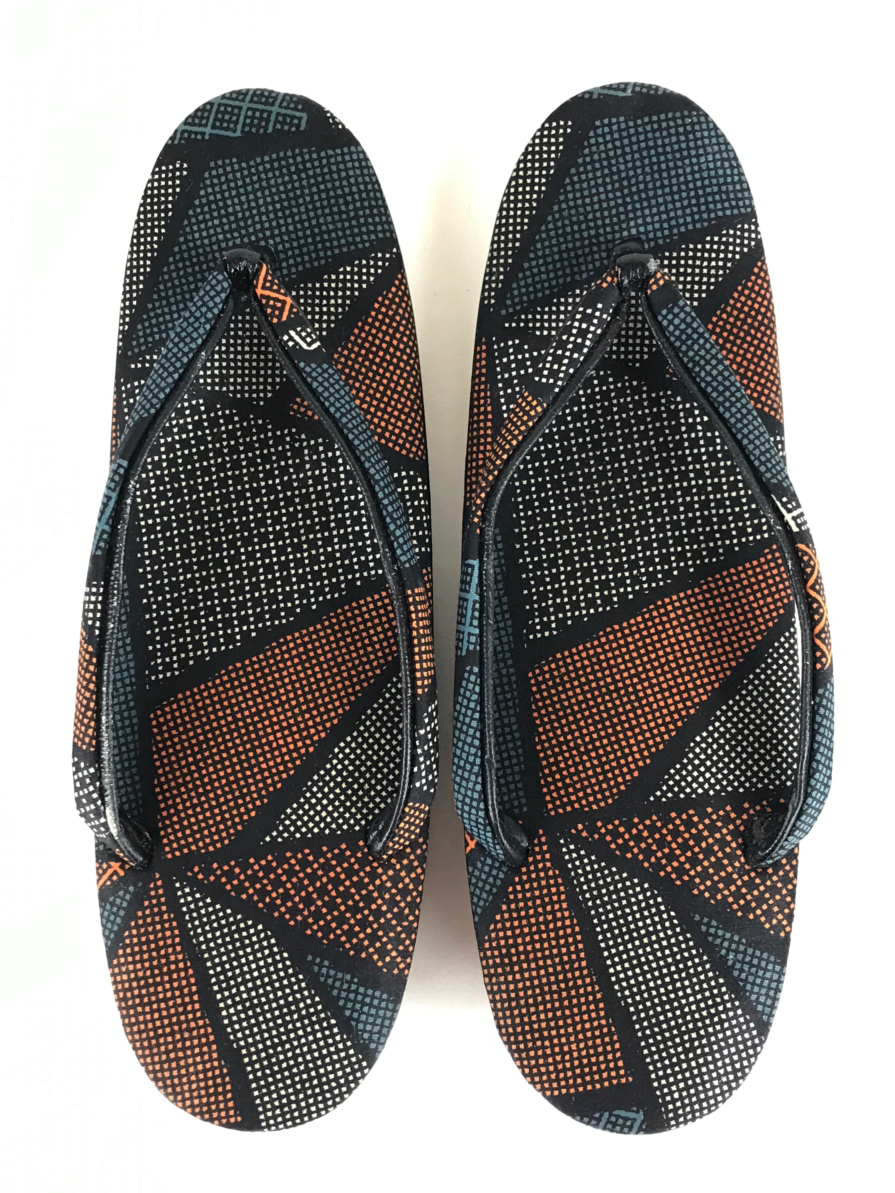 Japanese Sandals Zori Kimono Accessory Vtg Traditonal Footwear Women Black JK500