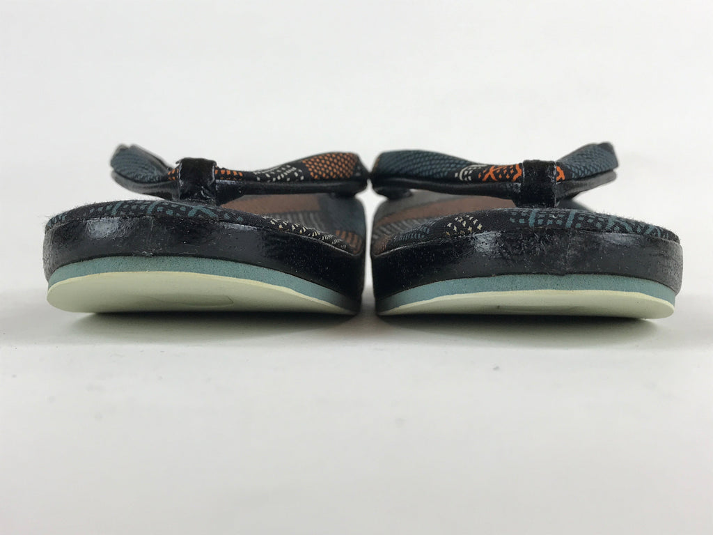 Japanese Sandals Zori Kimono Accessory Vtg Traditonal Footwear Women Black JK500
