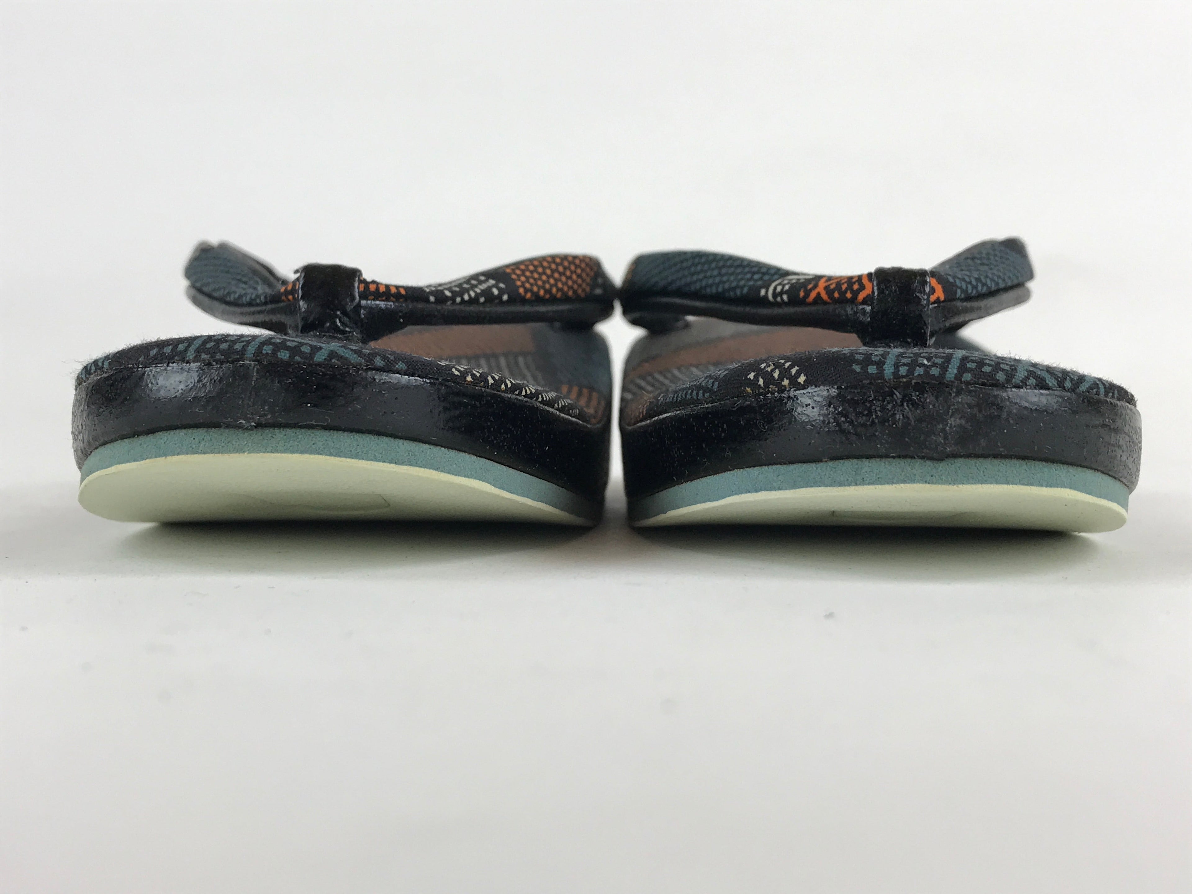 Japanese Sandals Zori Kimono Accessory Vtg Traditonal Footwear Women Black JK500