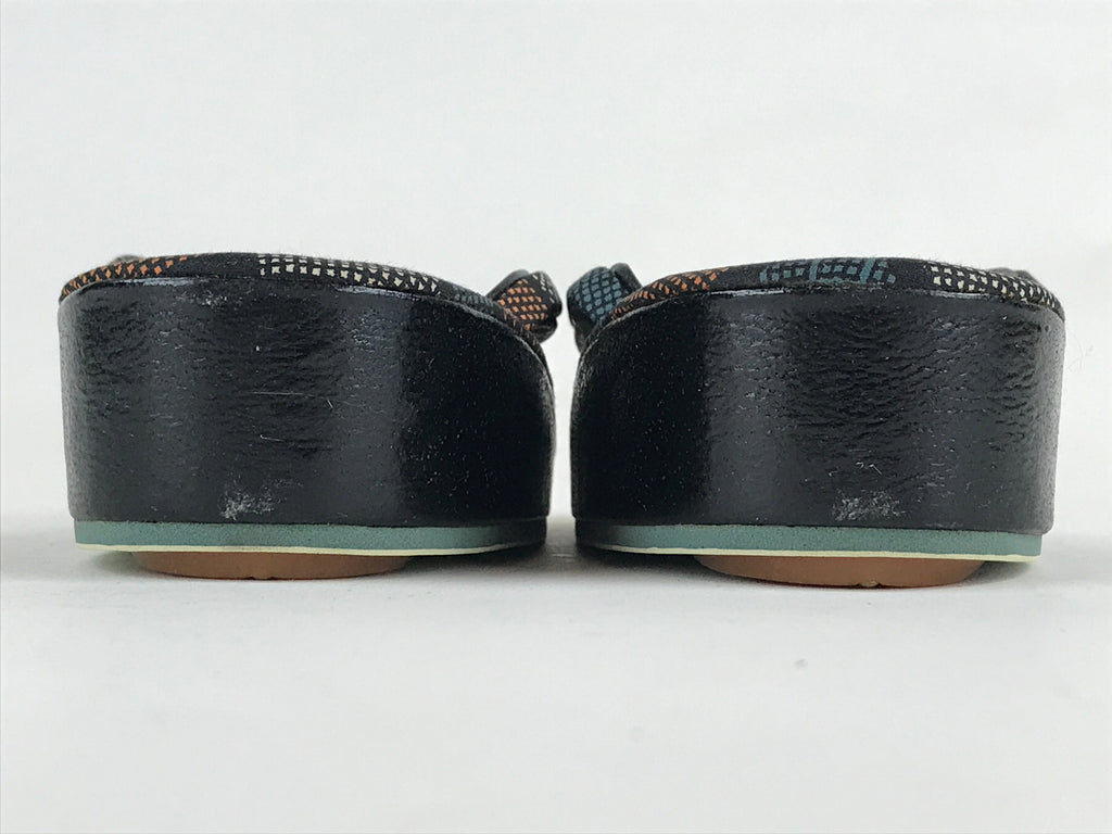 Japanese Sandals Zori Kimono Accessory Vtg Traditonal Footwear Women Black JK500