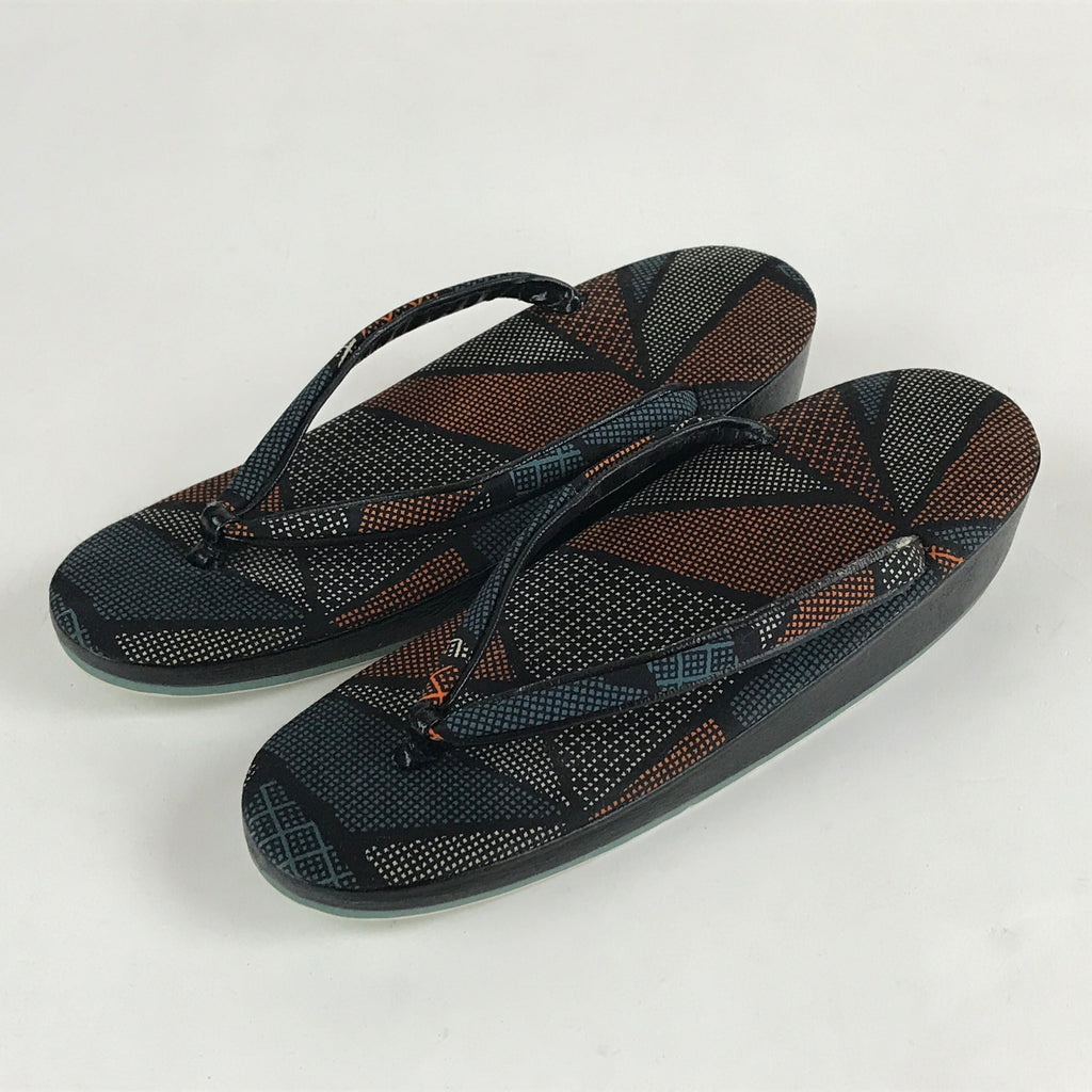 Japanese Sandals Zori Kimono Accessory Vtg Traditonal Footwear Women Black JK500