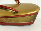 Japanese Sandals Zori Kimono Accessory Vtg Traditonal Footwear Women Gold JK499