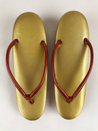 Japanese Sandals Zori Kimono Accessory Vtg Traditonal Footwear Women Gold JK499