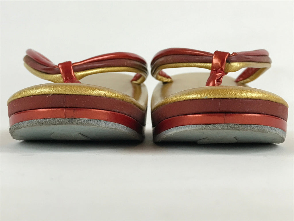Japanese Sandals Zori Kimono Accessory Vtg Traditonal Footwear Women Gold JK499