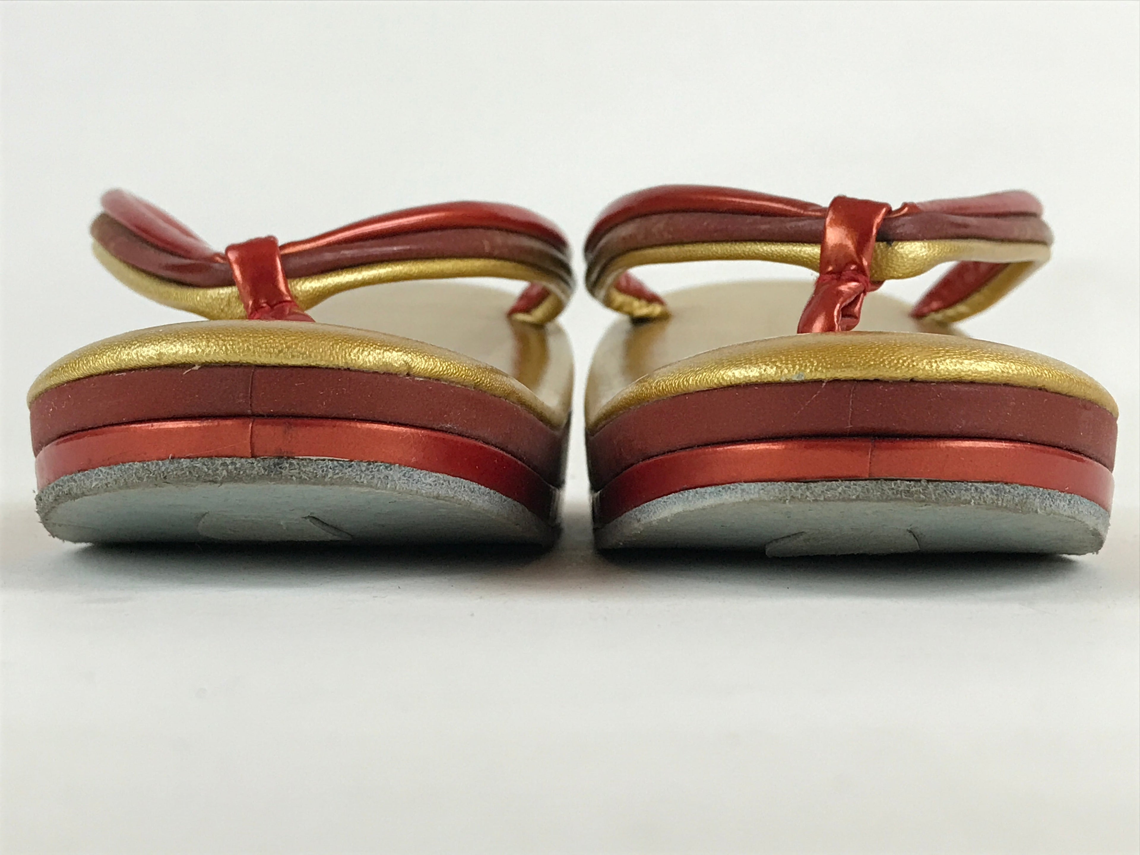 Japanese Sandals Zori Kimono Accessory Vtg Traditonal Footwear Women Gold JK499