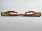 Japanese Sandals Zori Kimono Accessory Vtg Traditonal Footwear Women Gold JK499