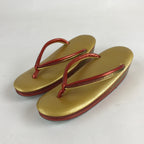 Japanese Sandals Zori Kimono Accessory Vtg Traditonal Footwear Women Gold JK499