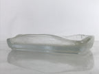 Japanese Sasaki Crystal Glass Sashimi Plate Kozara Vtg Fan Shape Plant Clear Y79