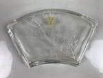 Japanese Sasaki Crystal Glass Sashimi Plate Kozara Vtg Fan Shape Plant Clear Y80