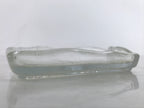 Japanese Sasaki Crystal Glass Sashimi Plate Kozara Vtg Fan Shape Plant Clear Y81