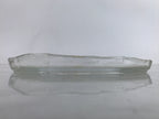 Japanese Sasaki Crystal Glass Sashimi Plate Kozara Vtg Fan Shape Plant Clear Y81
