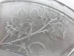 Japanese Sasaki Crystal Glass Sashimi Plate Kozara Vtg Fan Shape Plant Clear Y82