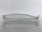 Japanese Sasaki Crystal Glass Sashimi Plate Kozara Vtg Fan Shape Plant Clear Y82