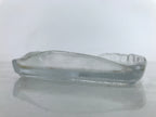 Japanese Sasaki Crystal Glass Sashimi Plate Kozara Vtg Fan Shape Plant Clear Y82