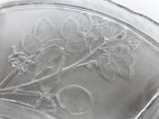 Japanese Sasaki Crystal Glass Sashimi Plate Kozara Vtg Fan Shape Plant Clear Y83