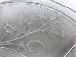 Japanese Sasaki Crystal Glass Sashimi Plate Kozara Vtg Fan Shape Plant Clear Y83