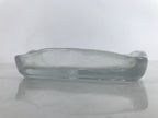 Japanese Sasaki Crystal Glass Sashimi Plate Kozara Vtg Fan Shape Plant Clear Y85