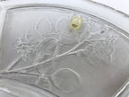 Japanese Sasaki Crystal Glass Sashimi Plate Kozara Vtg Fan Shape Plant Clear Y86