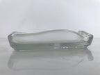 Japanese Sasaki Crystal Glass Sashimi Plate Kozara Vtg Fan Shape Plant Clear Y86
