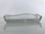 Japanese Sasaki Crystal Glass Sashimi Plate Kozara Vtg Fan Shape Plant Clear Y86