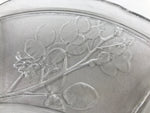 Japanese Sasaki Crystal Glass Sashimi Plate Kozara Vtg Fan Shape Plant Clear Y87