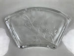 Japanese Sasaki Crystal Glass Sashimi Plate Kozara Vtg Fan Shape Plant Clear Y87