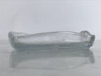 Japanese Sasaki Crystal Glass Sashimi Plate Kozara Vtg Fan Shape Plant Clear Y87