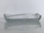 Japanese Sasaki Crystal Glass Sashimi Plate Kozara Vtg Fan Shape Plant Clear Y87