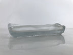 Japanese Sasaki Crystal Glass Sashimi Plate Kozara Vtg Fan Shape Plant Clear Y88
