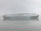 Japanese Sasaki Crystal Glass Sashimi Plate Kozara Vtg Fan Shape Plant Clear Y88
